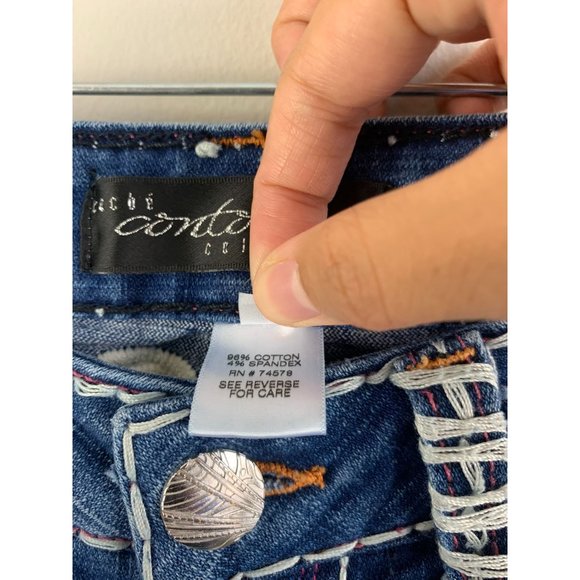 Cache Contour Collection Cowgirl Western Contrast Stitch Bootcut Jeans - Picture 6 of 13